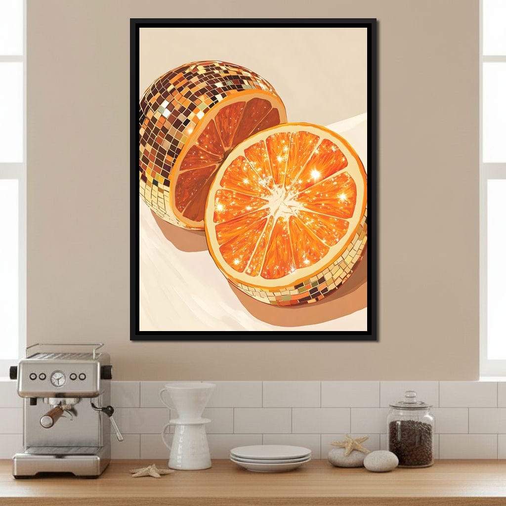 Sparkling Citrus Disco Slice Canvas Wall Art