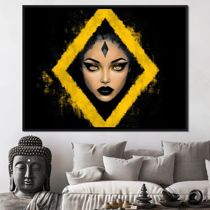 Golden Stare of Midnight Queen Canvas Wall Art