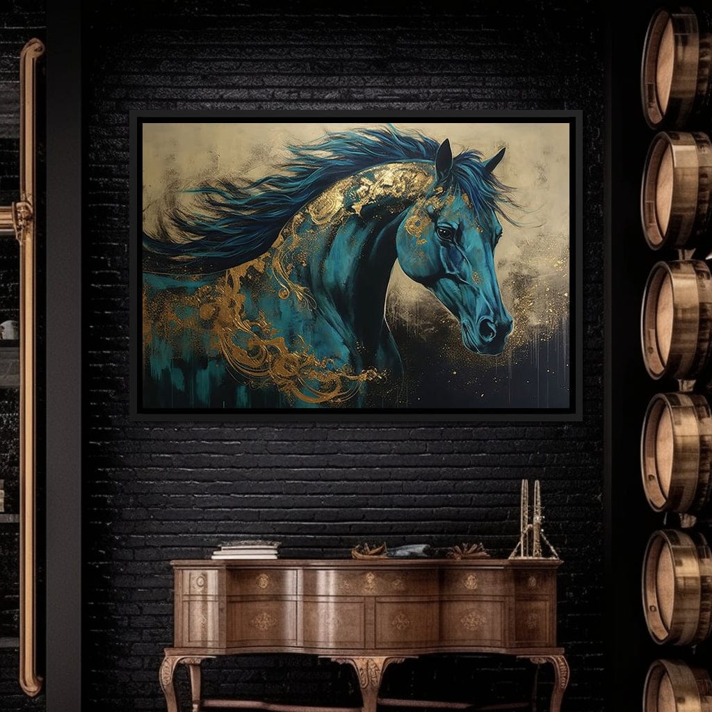 Gilded Horse Canvas Wall Art