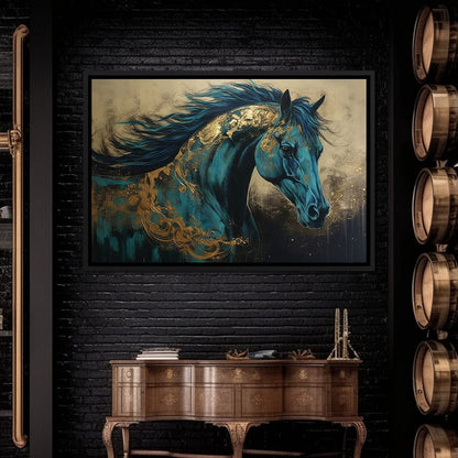 Gilded Horse Canvas Wall Art