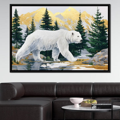 Majestic Polar Bear Wilderness Stroll Canvas Wall Art