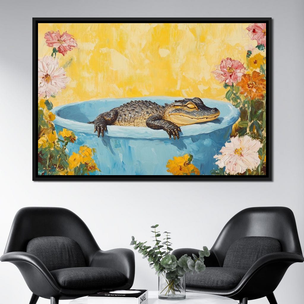 Gator Bath Oasis Canvas Wall Art