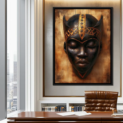 Golden Tribal Sentinel Canvas Wall Art