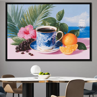 Tropical Voyage Morning Coffee Bliss Canvas Wall Art