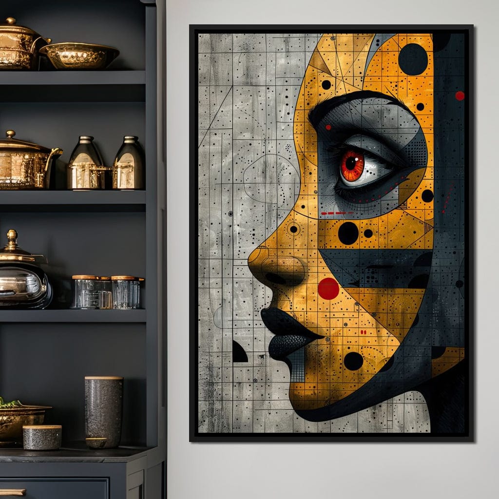 Mechanized Visage Unveiled Canvas Wall Art
