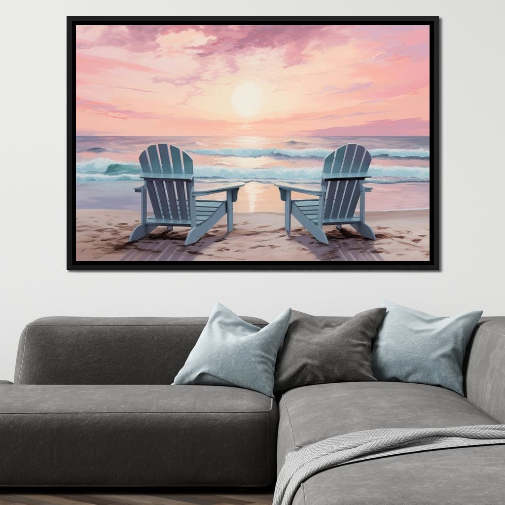 Vacation Beach Chairs Canvas Wall Art