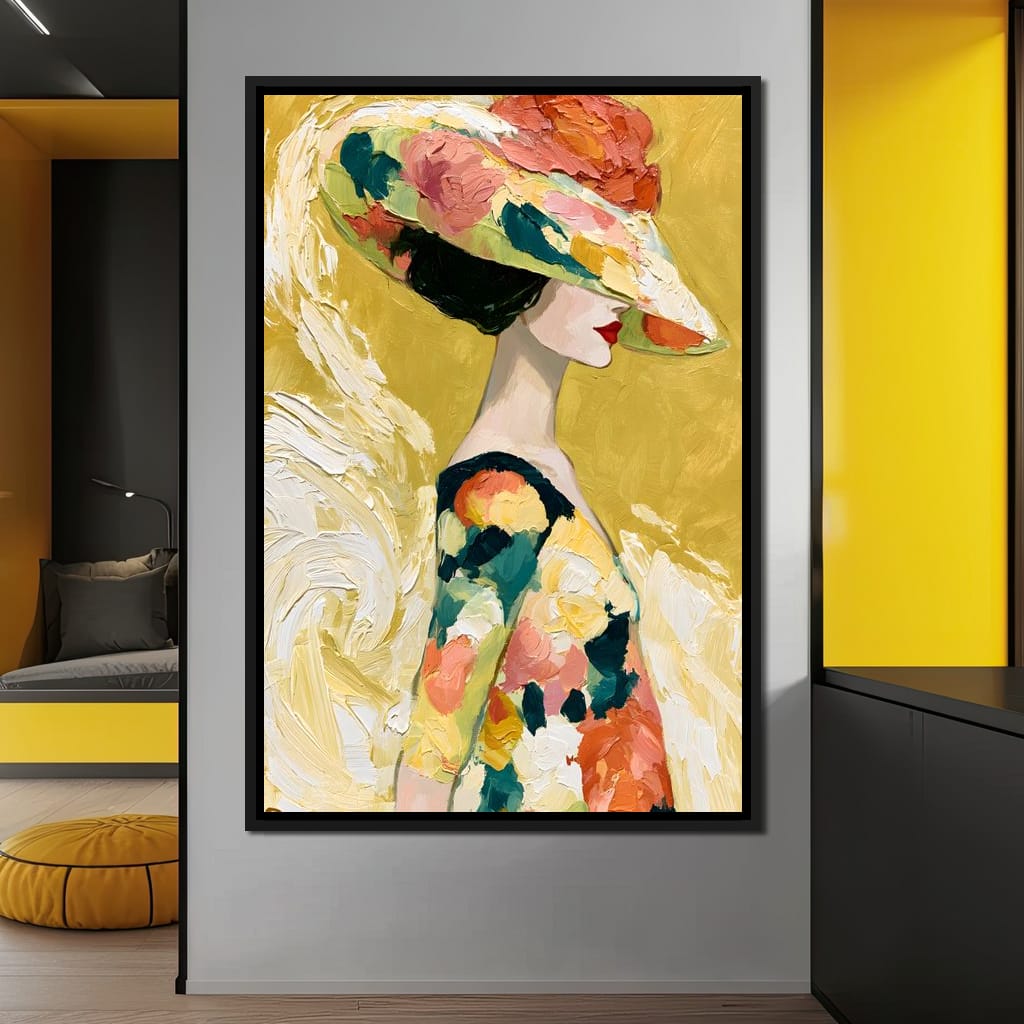 Golden Garden Gala Silhouette Canvas Wall Art