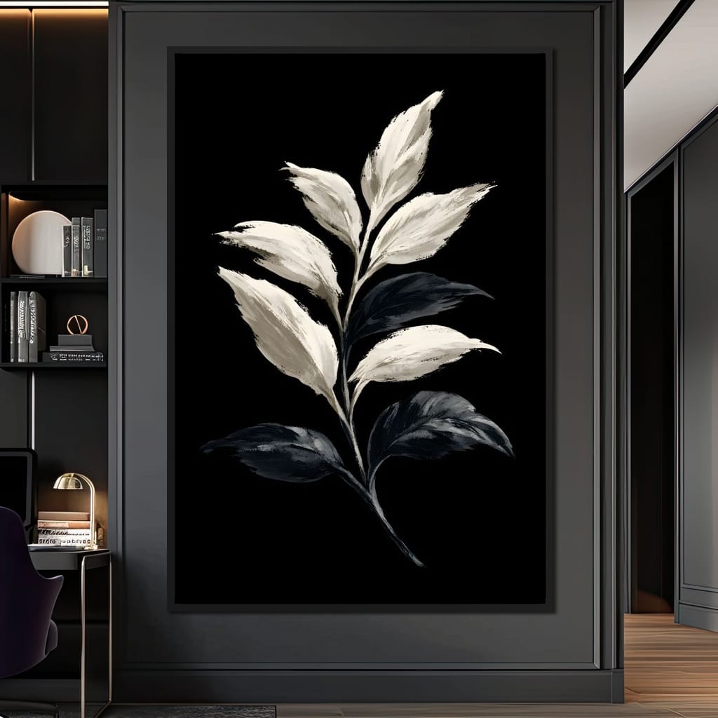 Silent Presence of Pale Leaves Canvas Wall Art