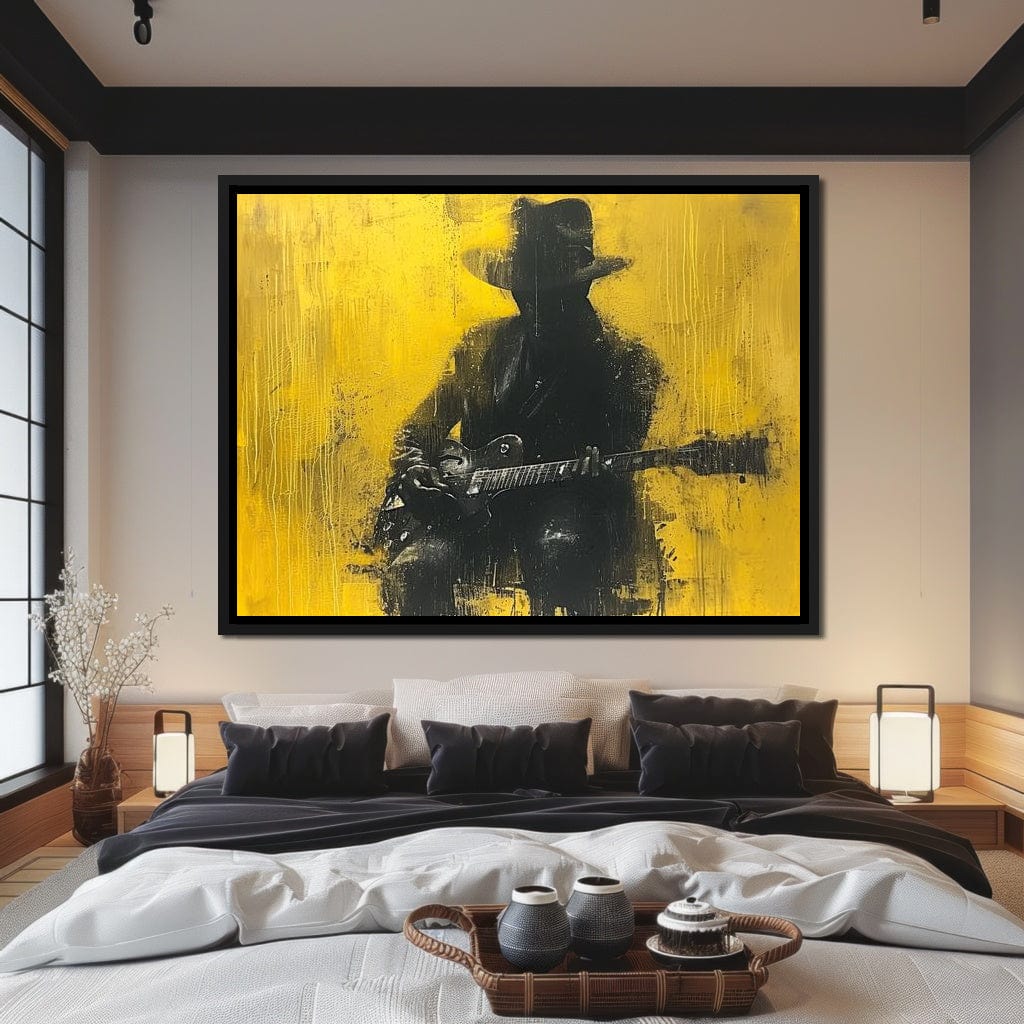 Golden Melody Silhouette Canvas Wall Art