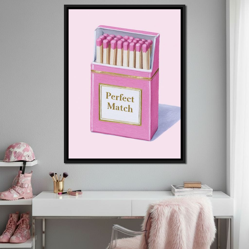 Perfect Match Pink Matchbox Canvas Wall Art