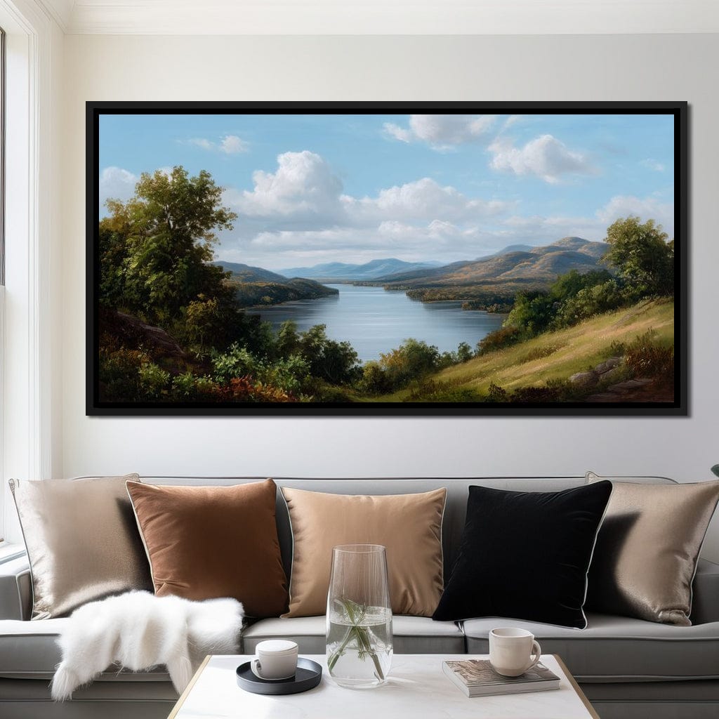 Lakeside Valley Vista Sky Canvas Wall Art