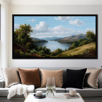 Lakeside Valley Vista Sky Canvas Wall Art