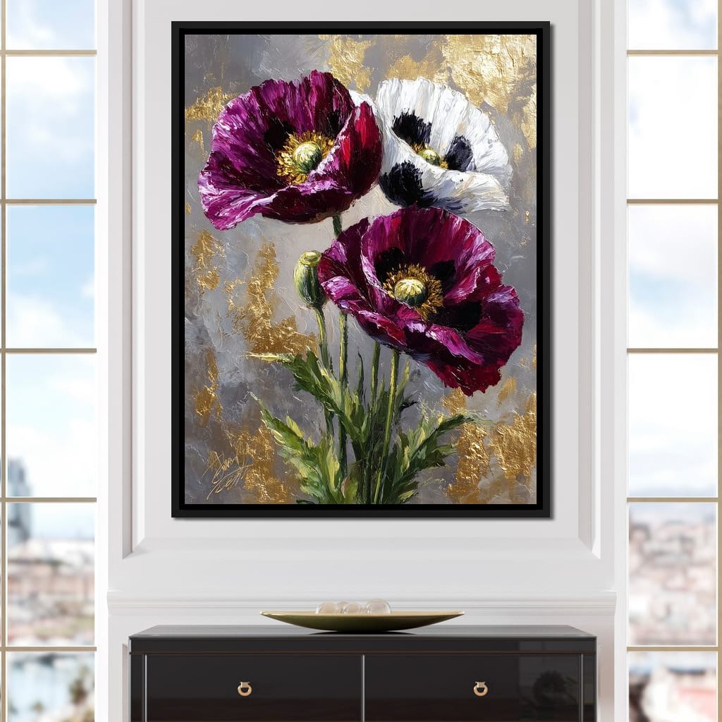 Golden Poppy Petal Sonata Canvas Wall Art