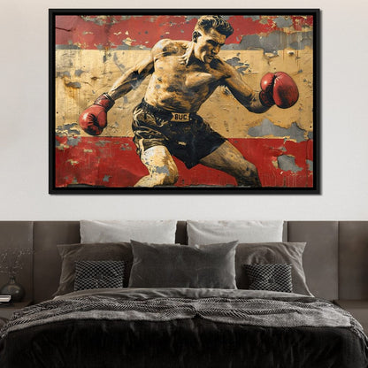 Vintage Boxing Legend Canvas Wall Art