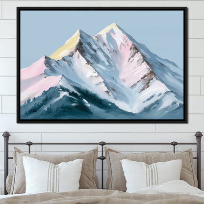 Pastel Alpine Summit Glow Canvas Wall Art