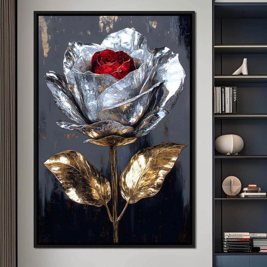 Gilded Petal Enchantment Canvas Wall Art