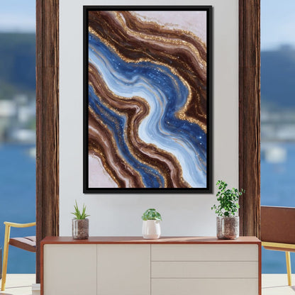 Golden River Geode Swirl Canvas Wall Art