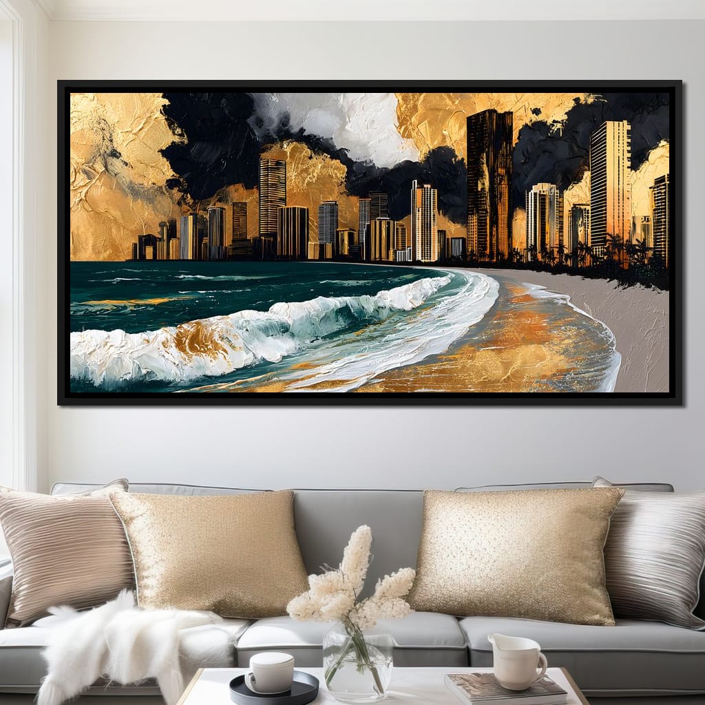 Gilded Towers Beyond The Tides Canvas Wall Art