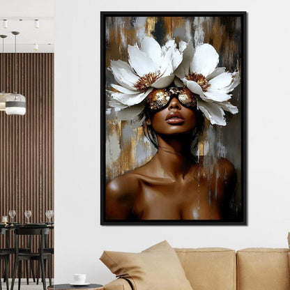 Golden Petals Envisioned Canvas Wall Art