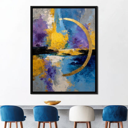 Golden Crescent Over Blue Sky Canvas Wall Art