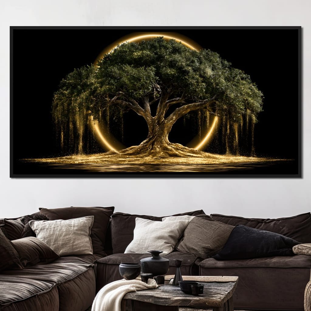 Ancient Tree Upon The Hollow Moon Canvas Wall Art
