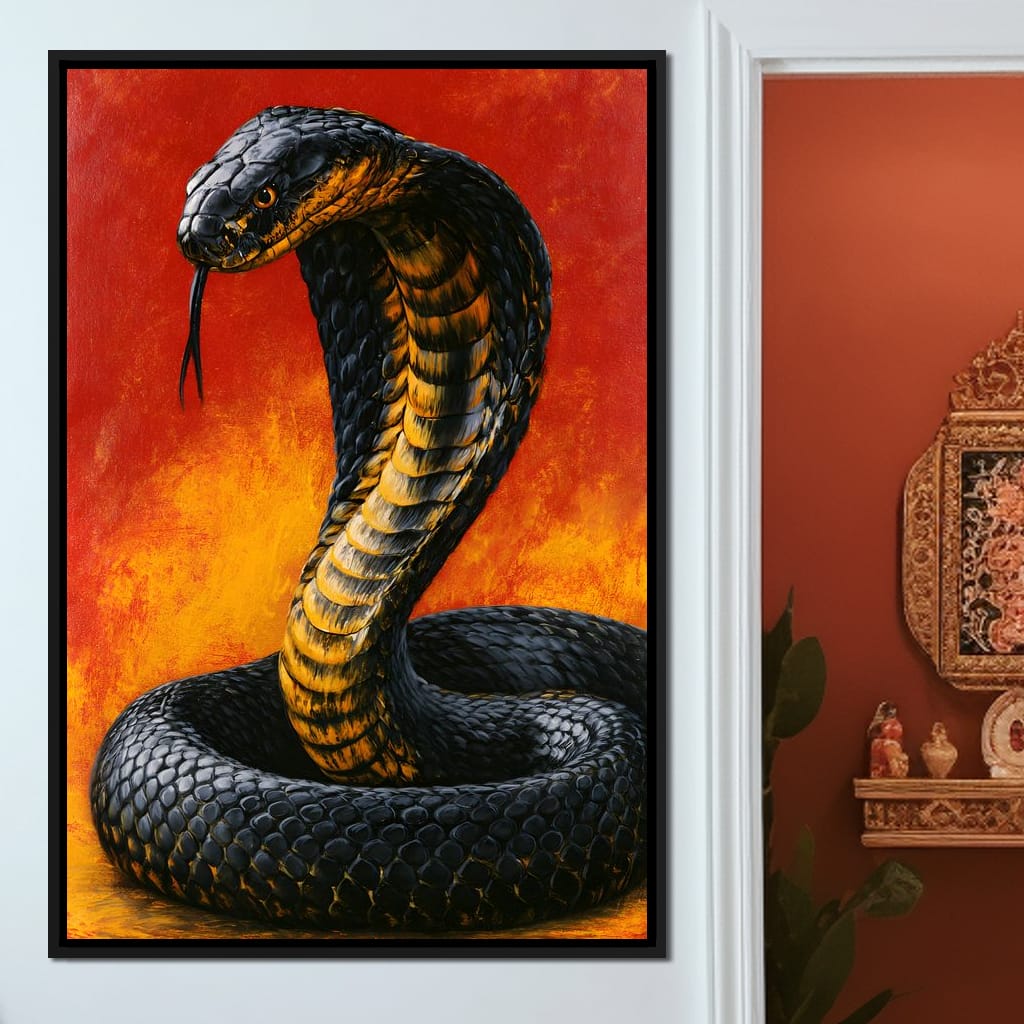 Airbrush Cobra Retro Style Canvas Wall Art