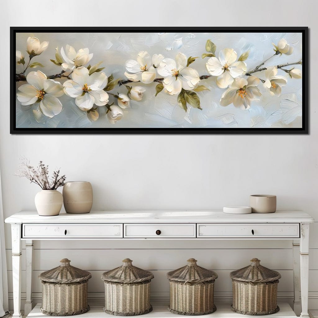 Blossoming Alabaster Flowers Canvas Wall Art