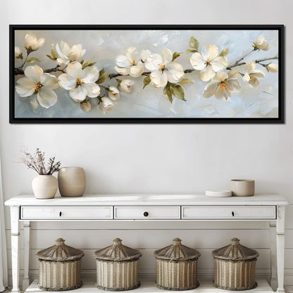 Blossoming Alabaster Flowers Canvas Wall Art
