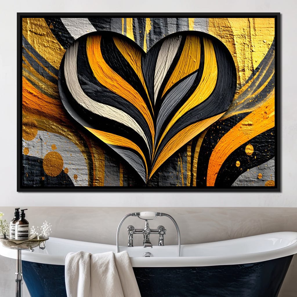 Golden Heartbeat Essence Canvas Wall Art