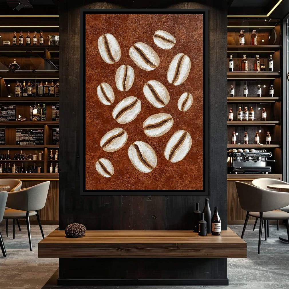 Coffee Beans Brown Background Canvas Wall Art