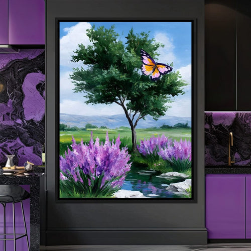 Butterfly Meadow Tranquility Canvas Wall Art