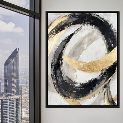 Golden Flow Rhythms Canvas Wall Art