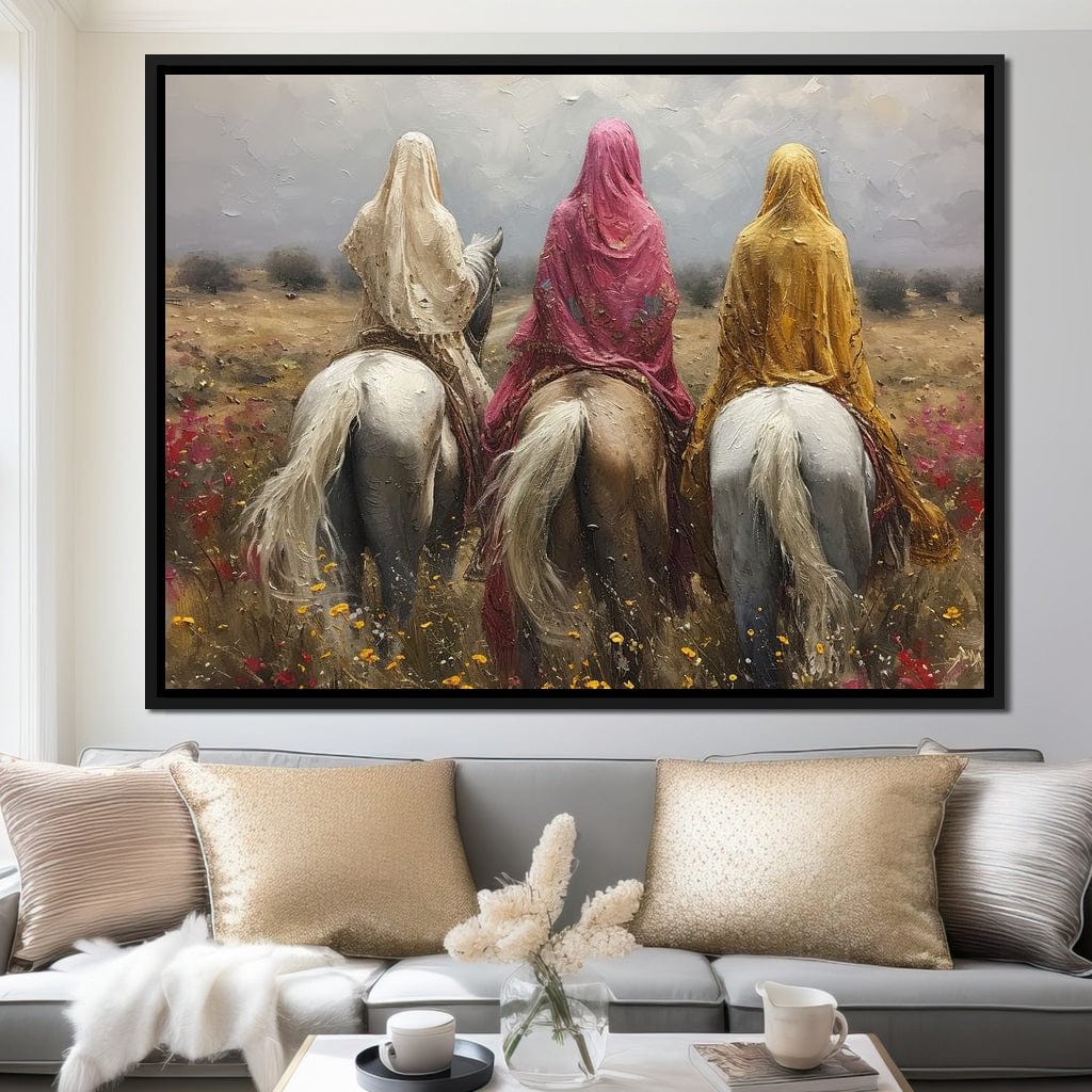 Womens Horse Riding Canvas Wall Art