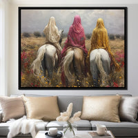 Womens Horse Riding Canvas Wall Art