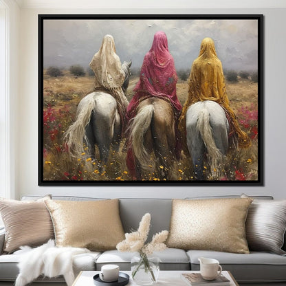 Womens Horse Riding Canvas Wall Art