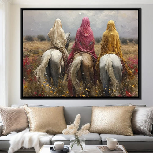 Womens Horse Riding Canvas Wall Art