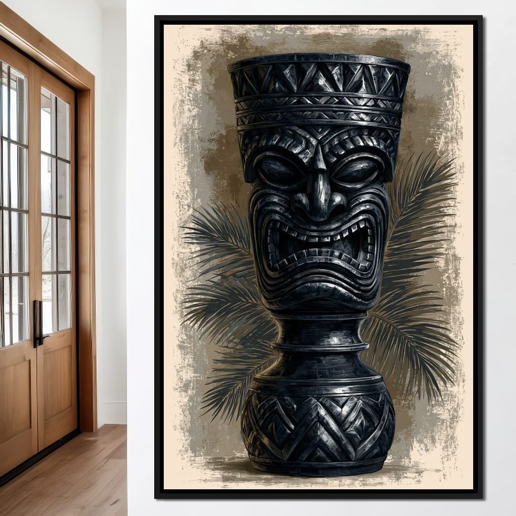 Ancient Totem Of The Island Spirit Canvas Wall Art