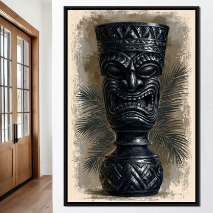 Ancient Totem Of The Island Spirit Canvas Wall Art
