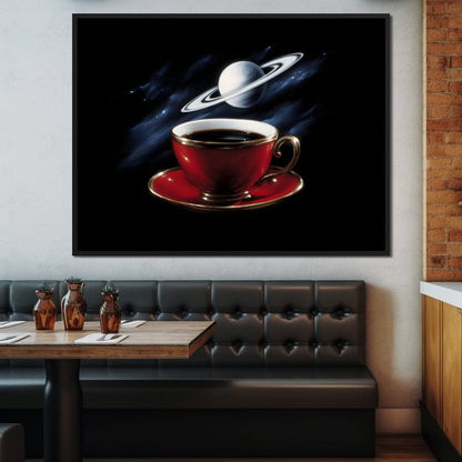 Planetary Coffee Dreamscape Canvas Wall Art