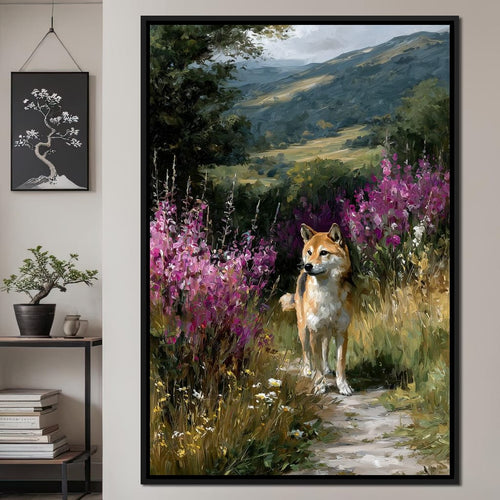 Shiba Meadow Trail Portrait Canvas Wall Art