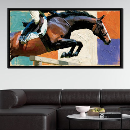 Leaping Over The Painted Square Canvas Wall Art