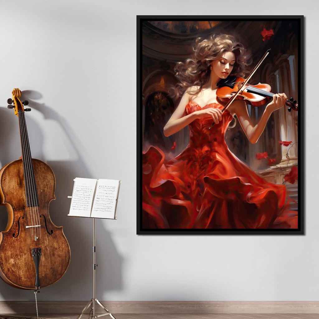 Elegance Strumming the Strings Canvas Wall Art