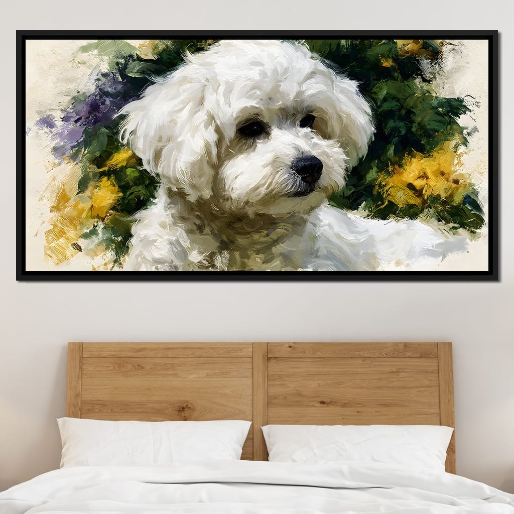 Gentle White Dog Companion Canvas Wall Art