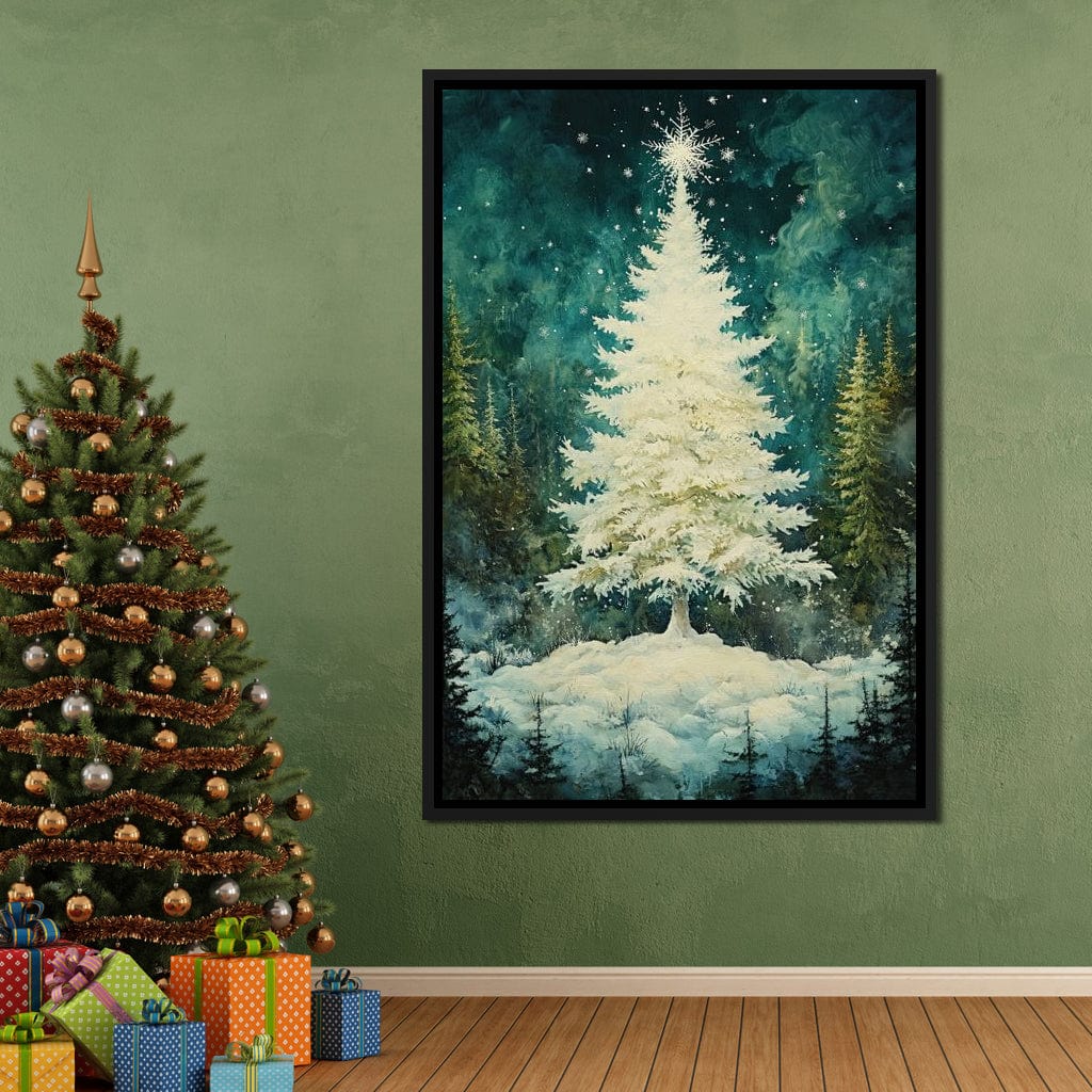 Enchanted Christmas Tree Radiance Canvas Wall Art