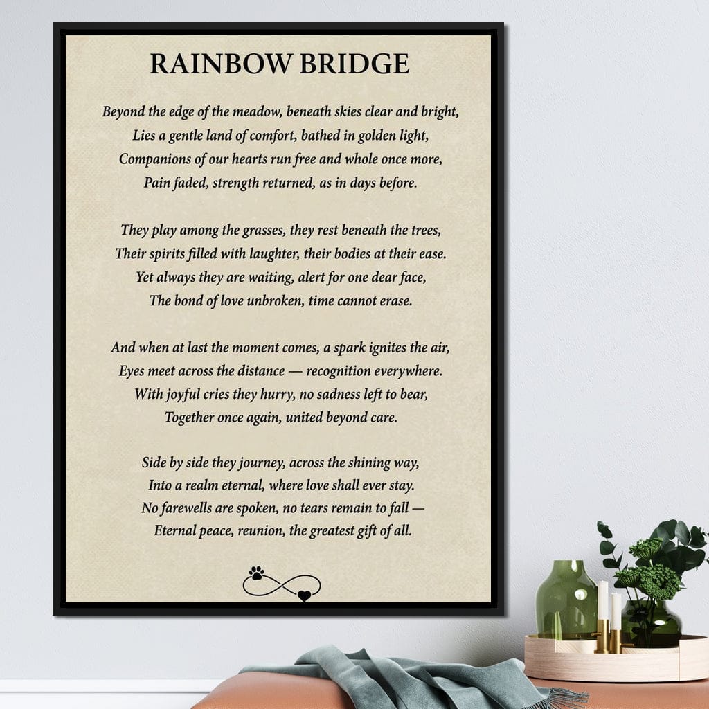 Rainbow Bridge Poem Canvas Wall Art