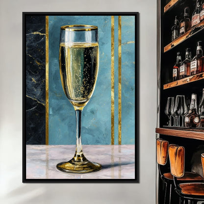 Gilded Champagne Elegance Canvas Wall Art