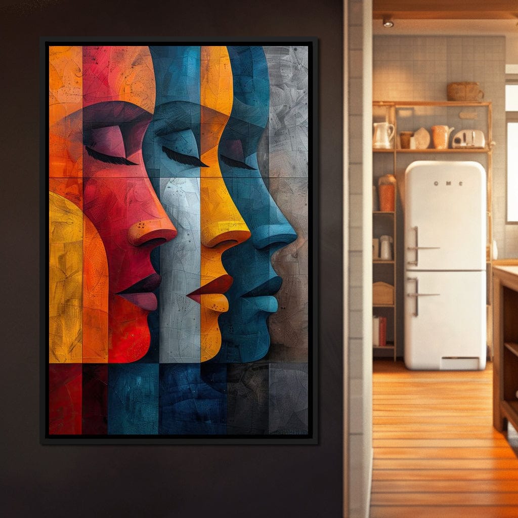Chromatic Contours Converge Canvas Wall Art