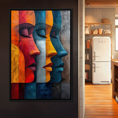 Chromatic Contours Converge Canvas Wall Art