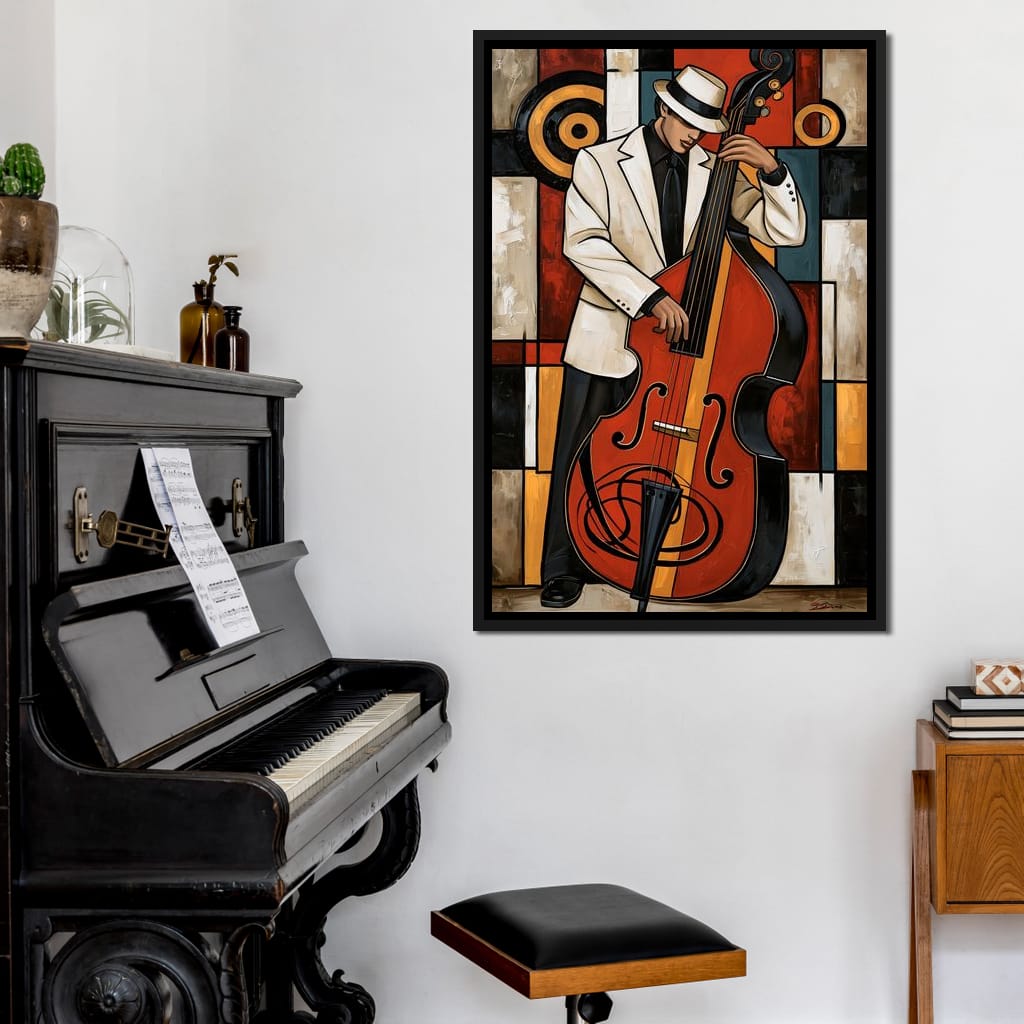 Cool Jazz Rhythm And The Upright Bass Canvas Wall Art