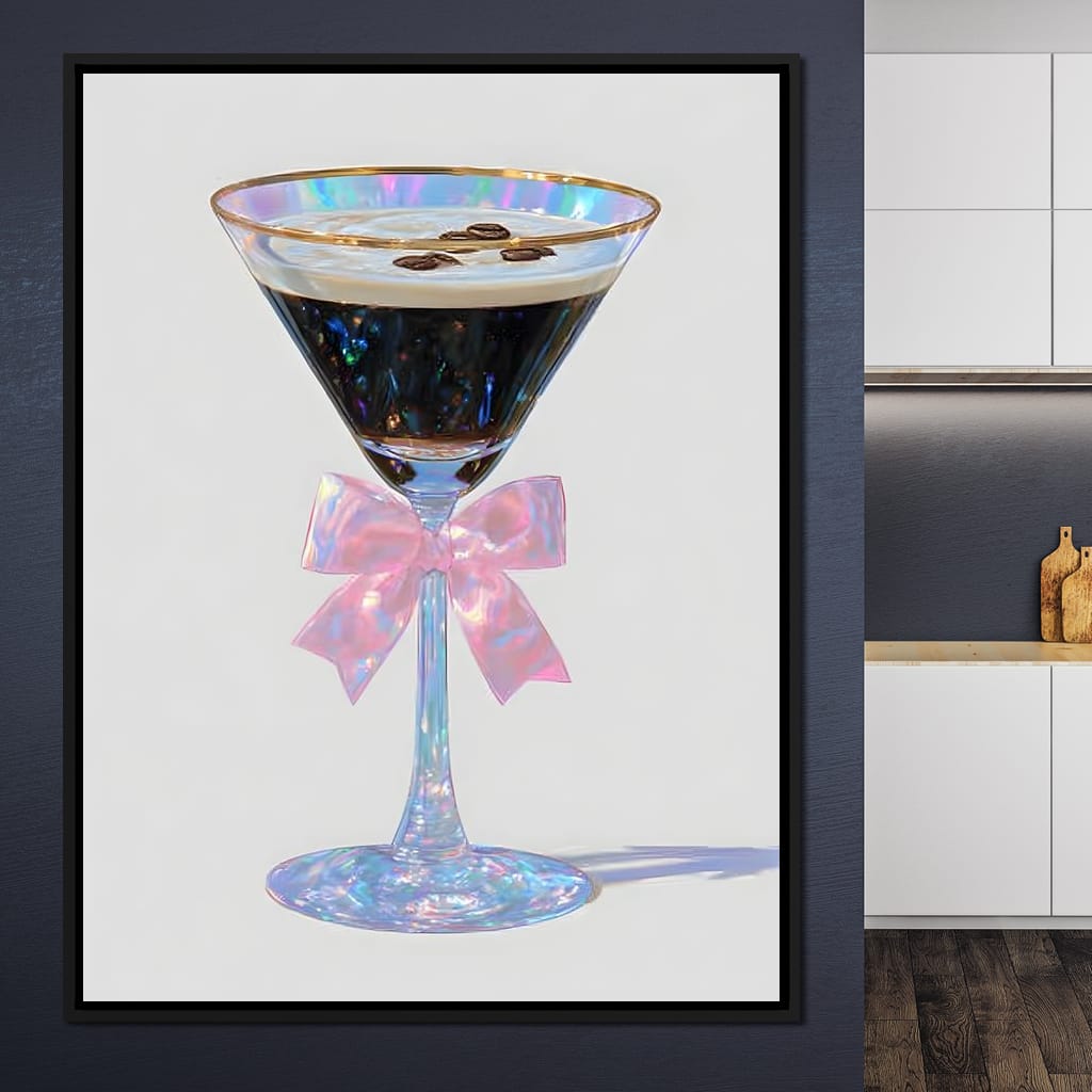 Iridescent Espresso Martini Bow Canvas Wall Art